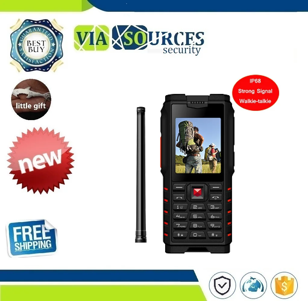 

Ioutdoor T2 Rugged Phone IP68 Walkie-talkie Intercom 4500mAh Power Bank Strong Flashlight 2.4" GSM Waterproof Cell Phone