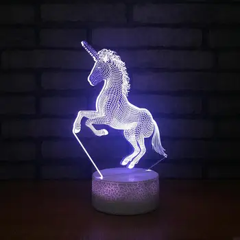 

2019 Unicorn 3D Night Light, 7 color Decorative LED Bedside Table Lamp for Kids Room Xmas Birthday Gifts for Boys Girls Child