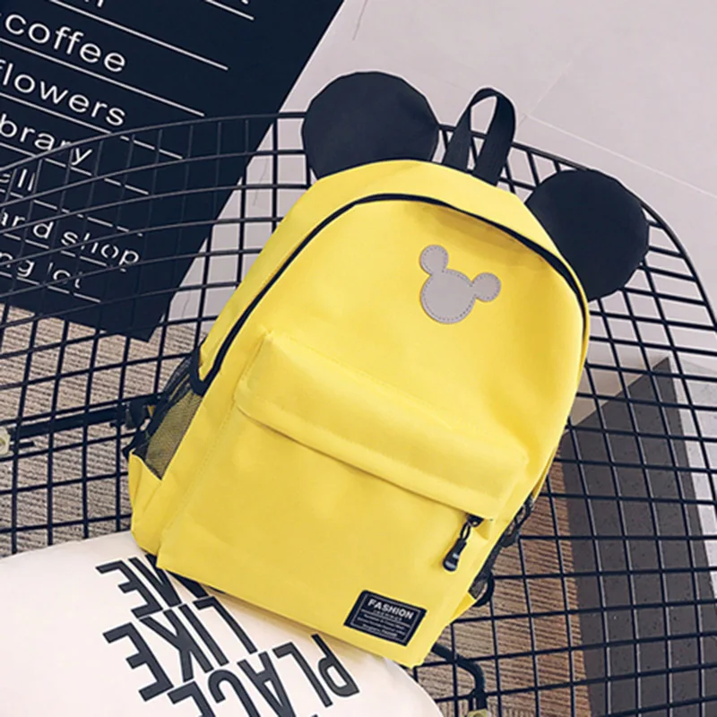 HJKL, детский школьный рюкзак, женский рюкзак для путешествий с ушками Микки Мауса, брезентовый Рюкзак для девочек, школьная сумка черного цвета для подростков