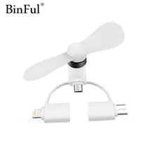 BinFul Wholesale Portable Travel Mini USB + Micro Type-c USB Fan Gadget for Android smart Phone for iPhone 8 7 plus 6s 6 Plus 5s