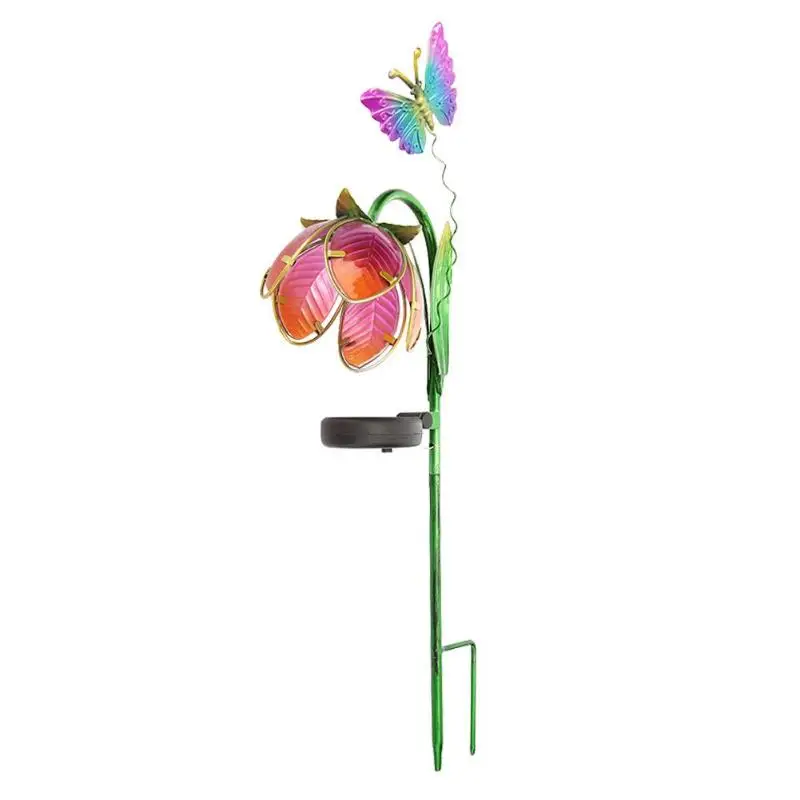 

Solar LED Lawn Light Outdoor Garden Ground Lights Courtyard Landscape Lamp Flower butterfly Shape Garden Part Decor Light
