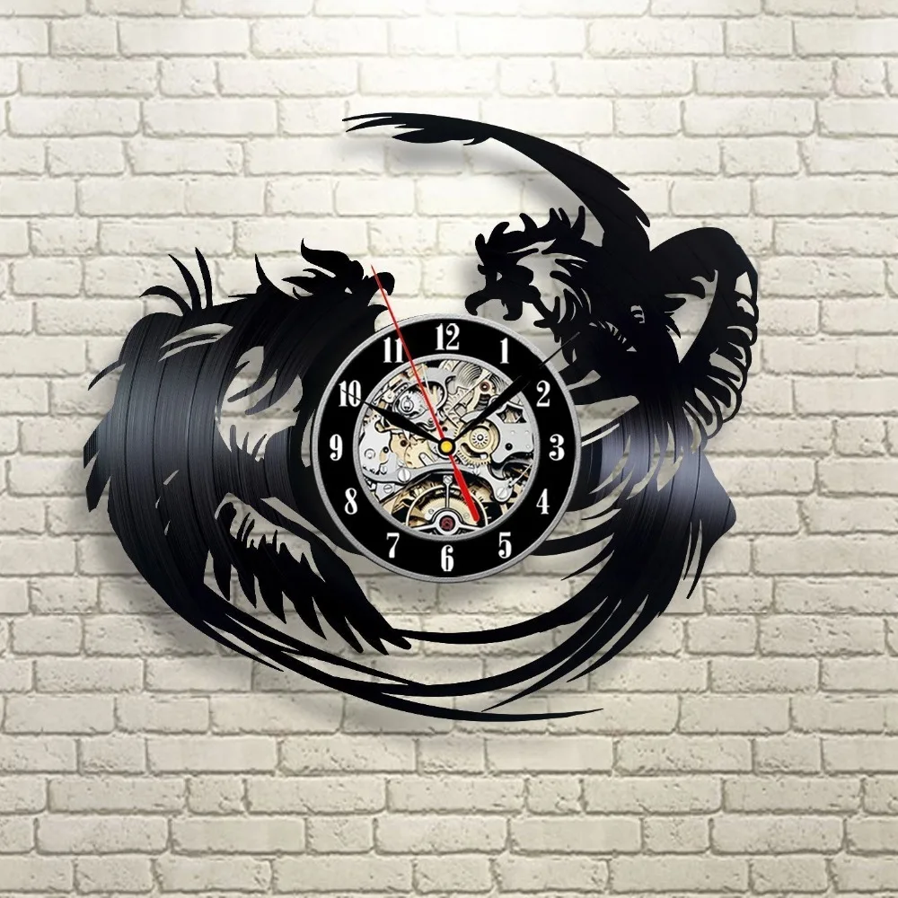 

Cock fighting Roosters CD Vinyl Dis Wall Clock - Best gift for friend, man and boy - Win a prize for feedback