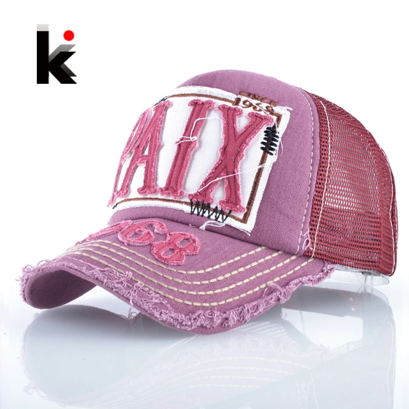 

Outdoors Casual Hats For Women Summer Breathable Mesh 1968 PAIX Baseball Cap Unisex Snapback Trucker Hat Bones Masculino