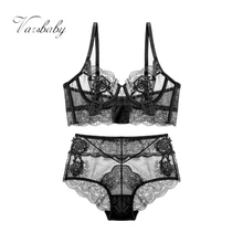 Varsbaby сексуальный прозрачный ультратонкий Регулируемый кружевной бюстгальтер с цветочной вышивкой