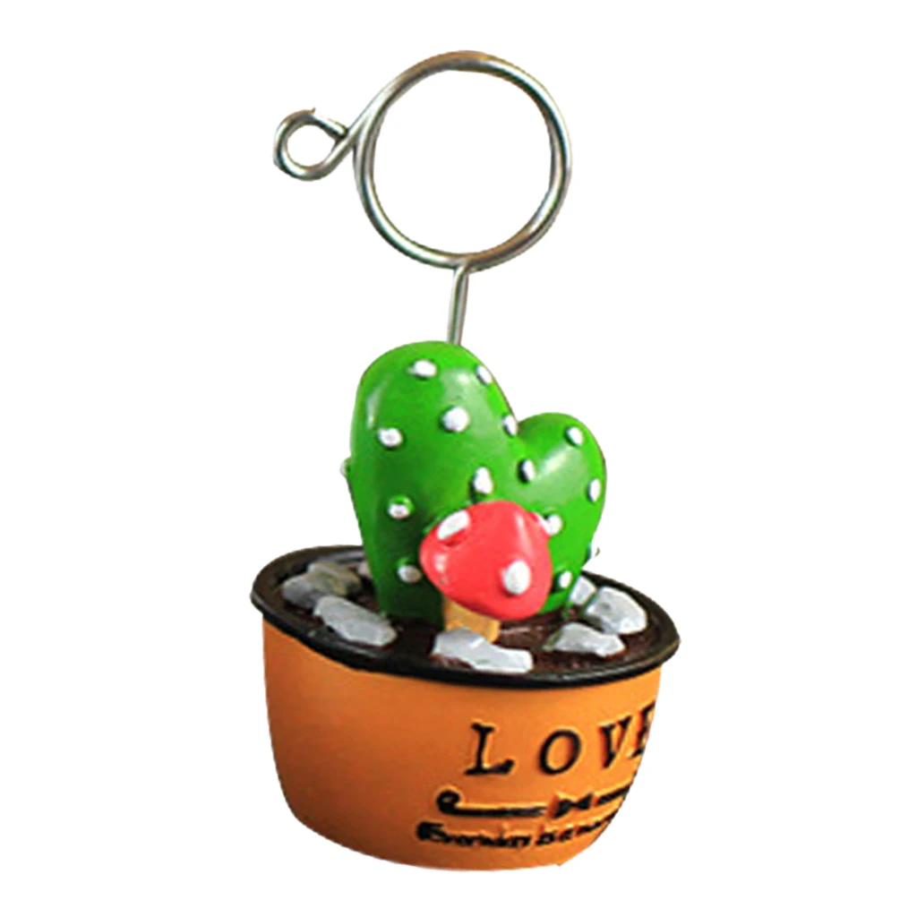 Table Number Holder Name Place Card Holder Memo Clip Holder Stand Artificial Cactus Note Holder Pictures Card Paper Menu Clip