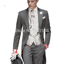 /Morning Стиль Одна Кнопка Свадебный костюм смокинги друзей жениха Мужские свадебные костюмы/свадебное платье костюмы для мужчин cl