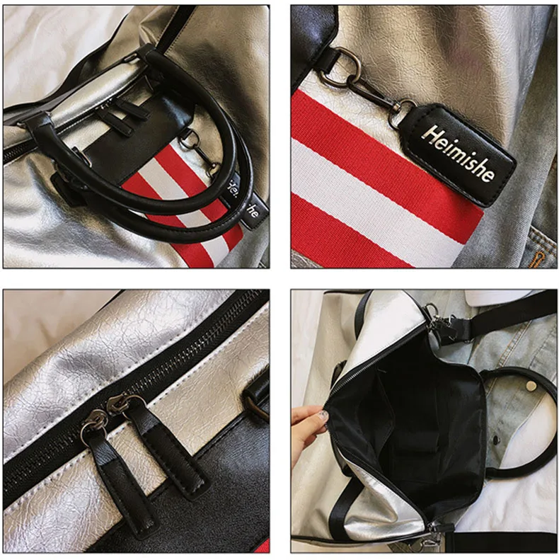Женские мягкие кожаные спортивные сумки для фитнеса для мужчин, полосатые лямки для тренировок, спортивная сумка на плечо, сумка для путешествий, спортивная сумка XA2WD