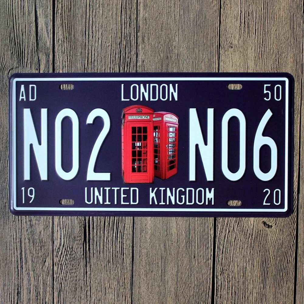 15x30-cm-vintage-license-plates-LONDON-TELEPHONE-BOOTH-NO2-NO6-retro-iron-painting-wall-sticker-number