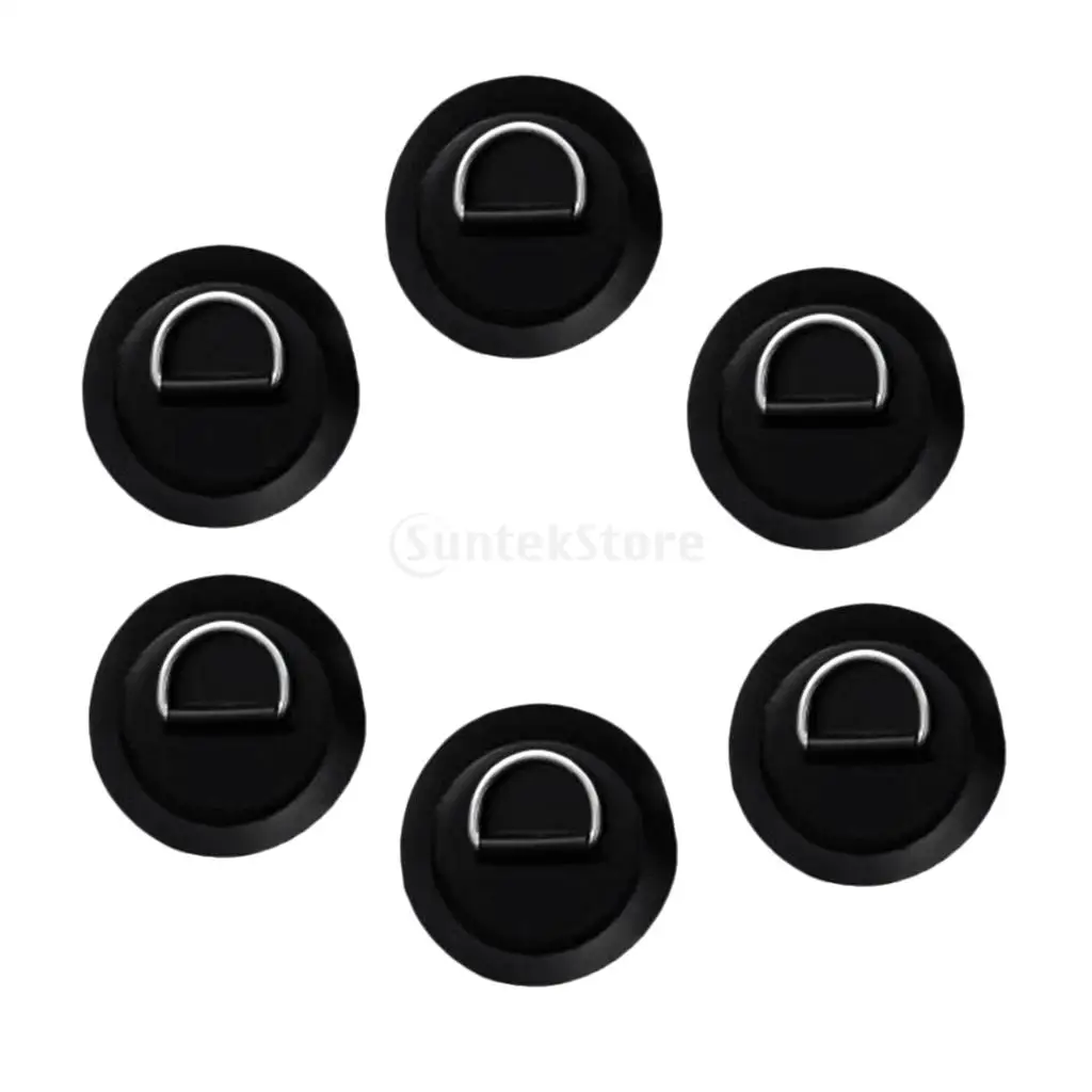 6pcs/set 8cm 316 Stainless Steel D Ring Pad/Patch for PVC Inflatable Boat Raft Dinghy Canoe Kayak Surfboard SUP