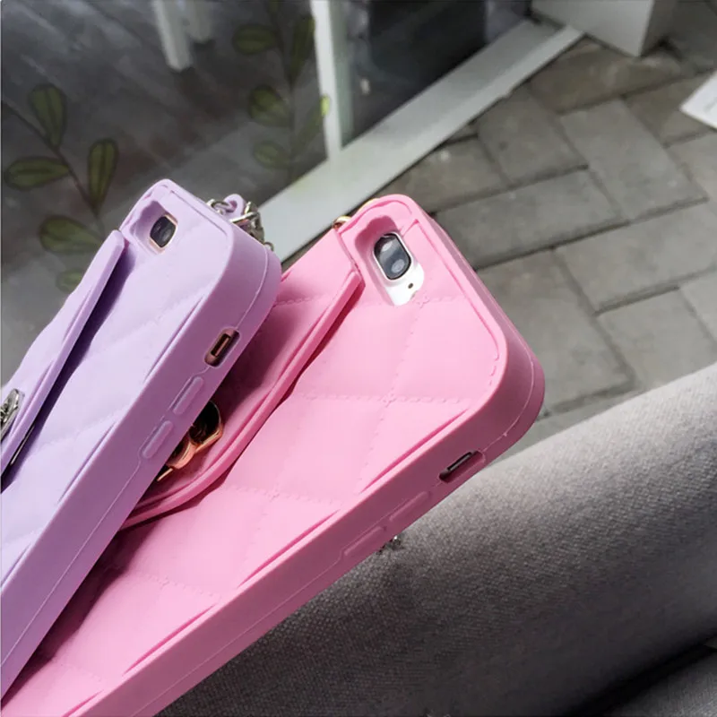 Роскошный брендовый кошелек, сумка для карт, портативная Сумочка, Мягкий силиконовый чехол для телефона Iphone XS MAX XR XS 6 6s plus 7 8 plus X Cover