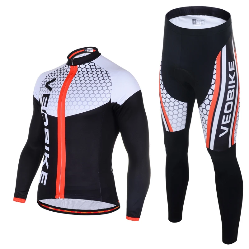 VEOBIKE Autumn Men's Long Sleeve Cycling Jersey Set Pro Team 2018 3D Gel MTB Bike Clothes Quick Dry Bicycle Clothing Sport Suits VEOBIKE Autumn Men's Long Sleeve Cycling Jersey Set Pro Team 2018 3D Gel MTB Bike Clothes Quick Dry Bicycle Clothing Sport Suits