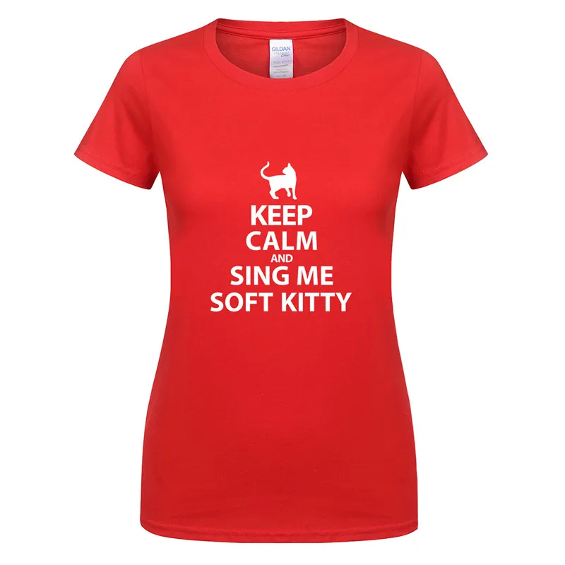 The Big Bang Theory, женская футболка, хлопок, короткий рукав, женская, Keep Calm and Sing Me, футболка "Soft Kitty", Шелдон, футболки, OT-295 - Цвет: As picture