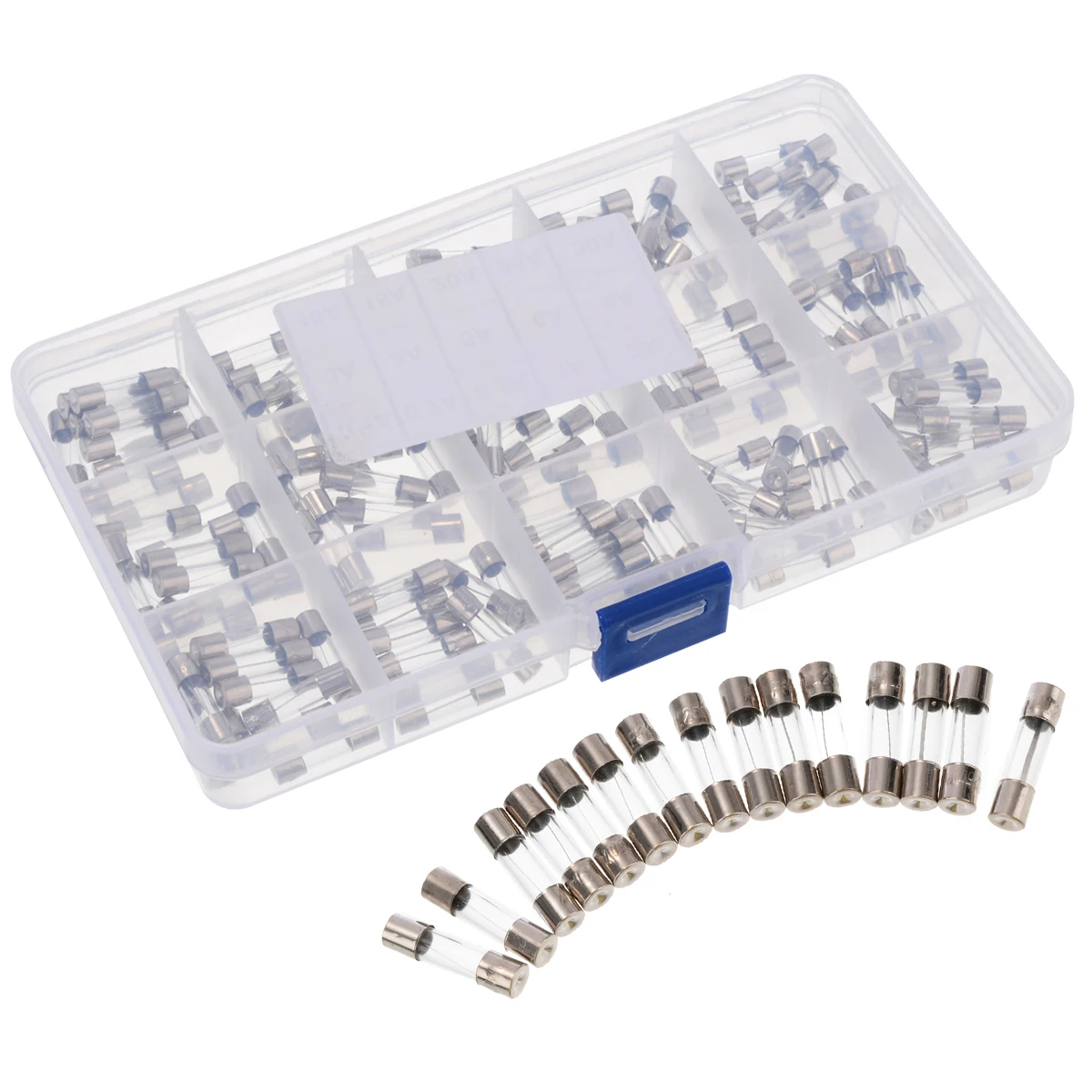 150Pcs Fast-Blow Fuses 5x20mm Quick Blow Glass Tube Fuse Assorted Kit 0.1A 0.2A 0.5A 1A 2A 3A 4A 5A 6A 8A 10A 15A 20A 25A 30A
