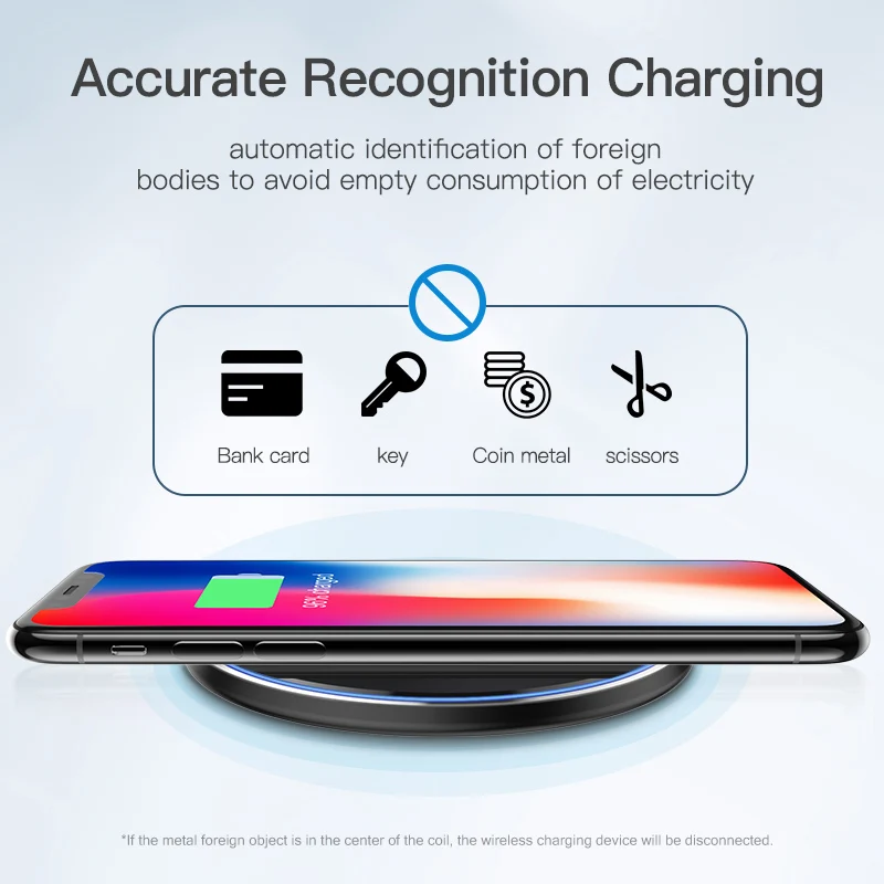 Беспроводное зарядное устройство KUULAA 10 Вт Qi для iPhone X/XS Max XR 8 Plus зеркальные