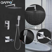GAPPO bathroom shower faucet set shower head rainfall shower mixer taps chrome waterfall bathtub faucet tap dofaso oil shower black set bath tap set shower bathroom waterfall rain head brass tap black chrome exposed shower faucet set