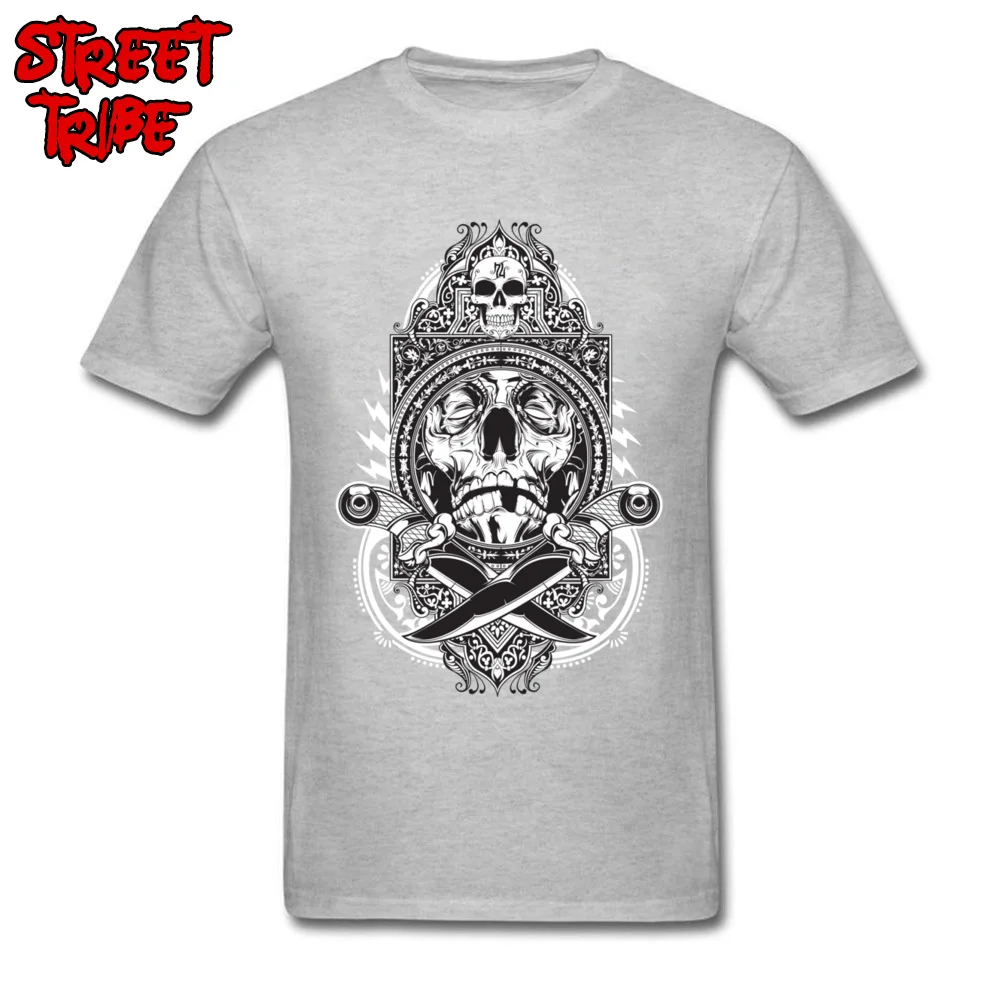 Men's New Coming Hip hop Tops Shirts O-Neck Fall Pure Cotton T-shirts Birthday Short Sleeve Knife Fight Tops Shirts Knife Fight grey