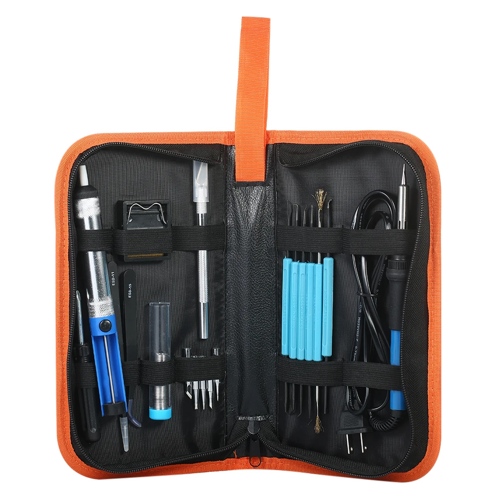 

20 in 1 soldering iron Tool Kit 60W Adjustable Temperature electric soldering irons Welding 5pcs Soldering Tips Desoldering Pump