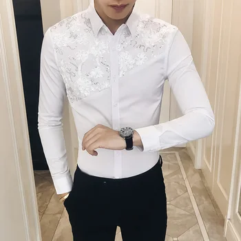 

Classic Men Dress Shirt Slim Design Business Banquet Mens Shirts Long Sleeve Tops Asian Size S M L XXXL Fashion Casual Shirt Men