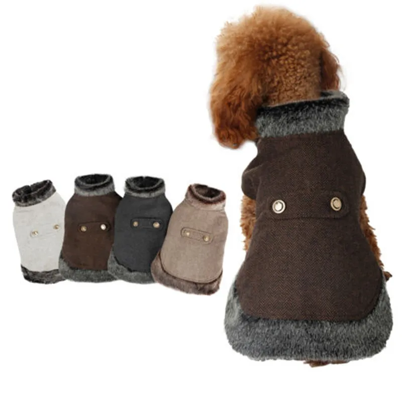 Худи для домашних собак, роскошная замшевая одежда, меховое пальто-джемпер, шерстяное зимнее теплое пальто для щенка, котенка, ветровка, теплая куртка, зимнее пальто для домашних животных