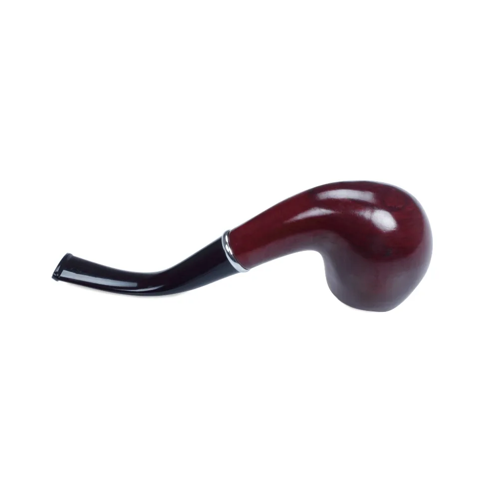 Hand Made Classic Wooden Enchase Carved Smoking Tobacco Pipes Cigar Cigarette Pipe With Holder   (5)