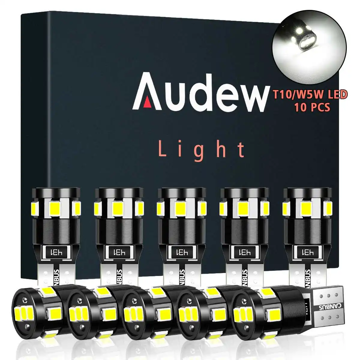 10 шт AUDEW T10/W5W светодиодный боковых габаритных огней лампы 9 SMD2835 светодиодный витые бусины авто тормоз с клиновым разжимом лампа IP65