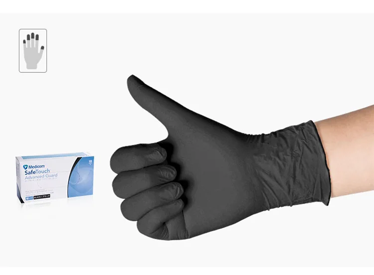Medicom 100pcs Nitrile Disposable Gloves Non-slip Boxed Oil Acid Resistant work Gloves For Home Food Laboratory Cleaning Washing Use (13)