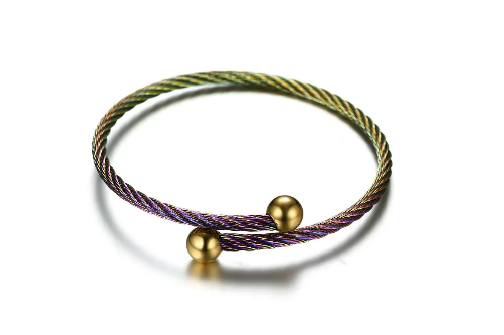 

European and American style stainless steel Steel wire bangle Steel wire ring color for men and women