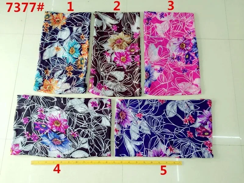 

145cm width printed soft chiffon fabric flowers pattern for scarf and headband LS-J7377