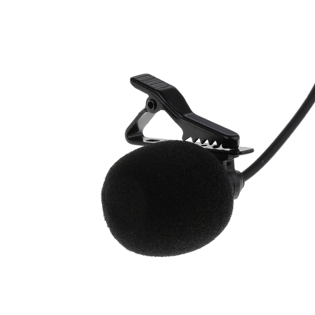3.5mm Plug Clip-on Wired Microphone Lapel Collar Dual MIC Black for Interview Voice Chat Online Karaoke Accessory
