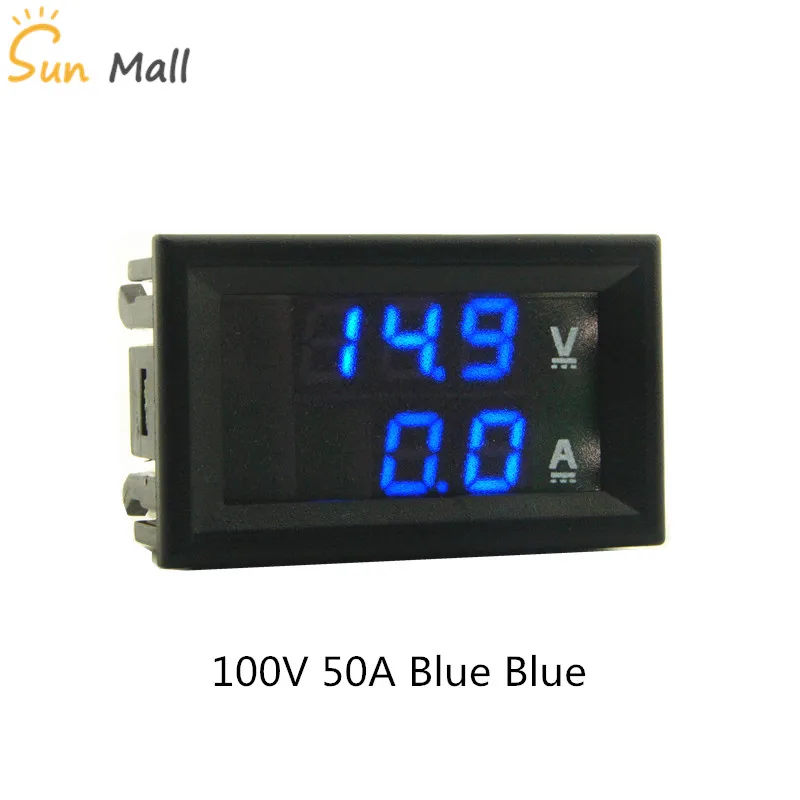 DC 100V 1A 10A 50A 100A мини 0,28 дюйма светодиодный цифровой вольтметр постоянного тока Амперметр Вольт Амперметр Напряжение тока/амперметр