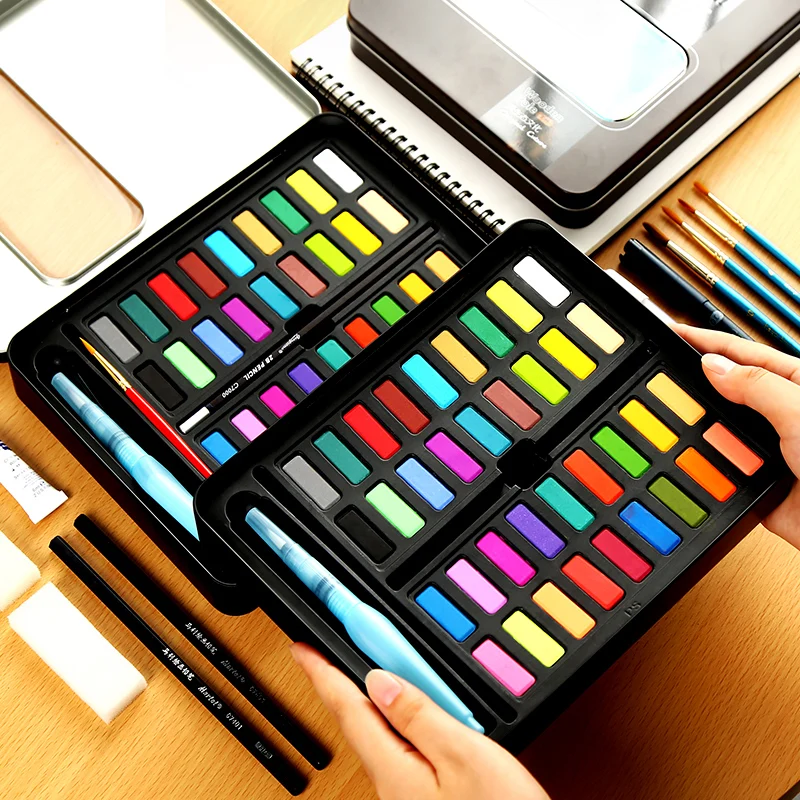 Günstige BGLN 36 Farben Pulver Solide Aquarell Malerei Set Helle Farbe Tragbare Aquarell Pigment Pulver Für Kinder Studenten Kunst Suppl