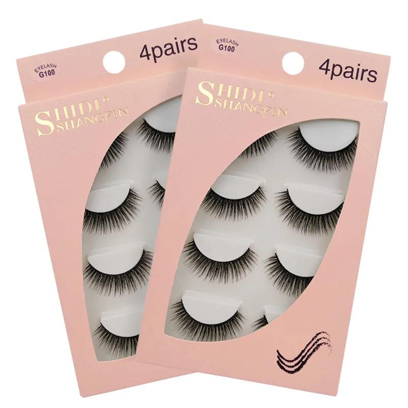 

4 Pairs 3D mink false lashes Makeup maquillaje Faux cils individual Thick Eyelash lashes maquiagem cilios soft eyelash extension