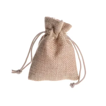 

7*9cm 50pcs/lot Natural Jute Bag Small Gift Bag Incense Storage Linen Bag Favor Charm Jewelry Packaging Bags H0255