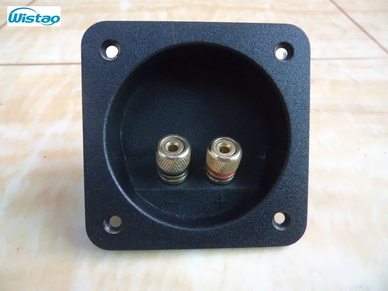 Квадратный Binding Post Тип Динамик клеммной коробки доска чашка Провода Кабельный разъем 80 мм x 80 мм черный HIFI DIY