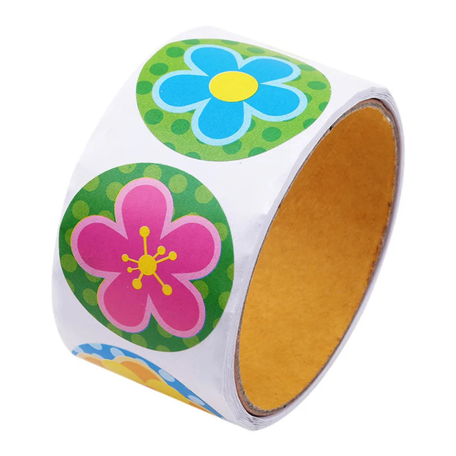 1 Roll(100pcs Stickers) Cute Cartoon Space Paper Stickers Rolls Kids emoji Wild Animals Star Diy Toy Kindergarten Activity Items