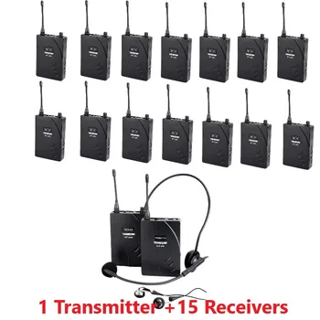 

Takstar UHF-938/ UHF 938 UHF frequency Wireless Tour Guide System 50m Operat Range 1 Transmitter+ 15 Receivers for Tour guiding
