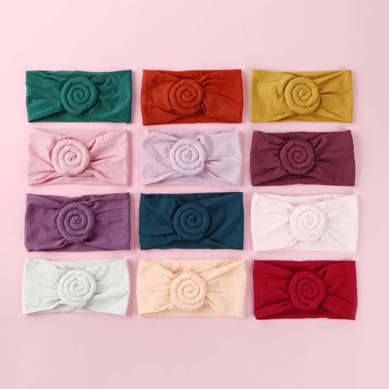 

Top Knot Nylon Head Wrap, Round Knot Nylon Headbands, Baby Girl Shower Gift