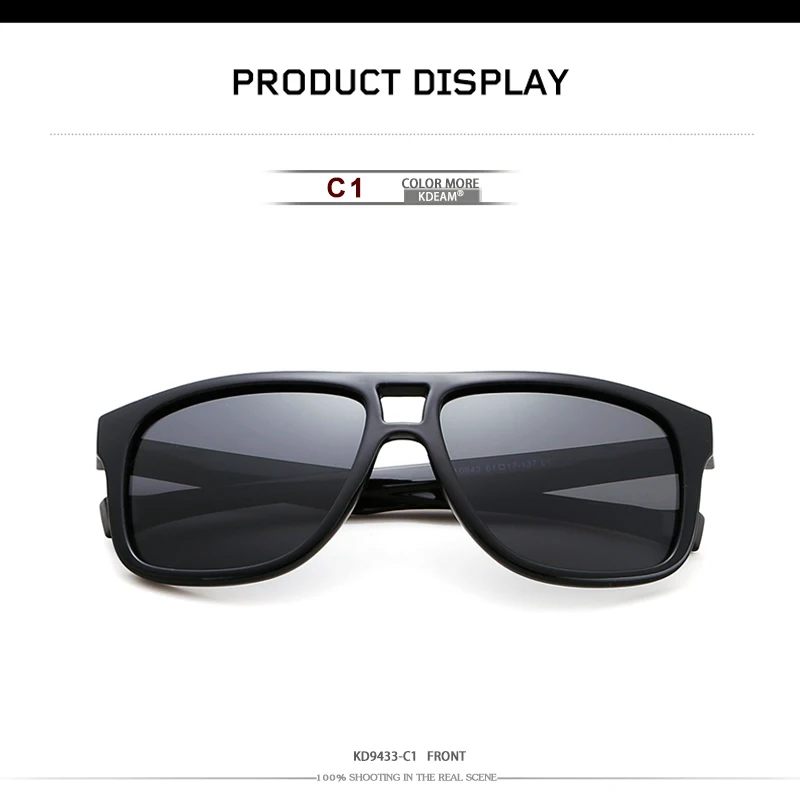 KDEAM легкие поляризационные солнцезащитные очки для мужчин и женщин, очки Polaroid с черным Чехол KD9433
