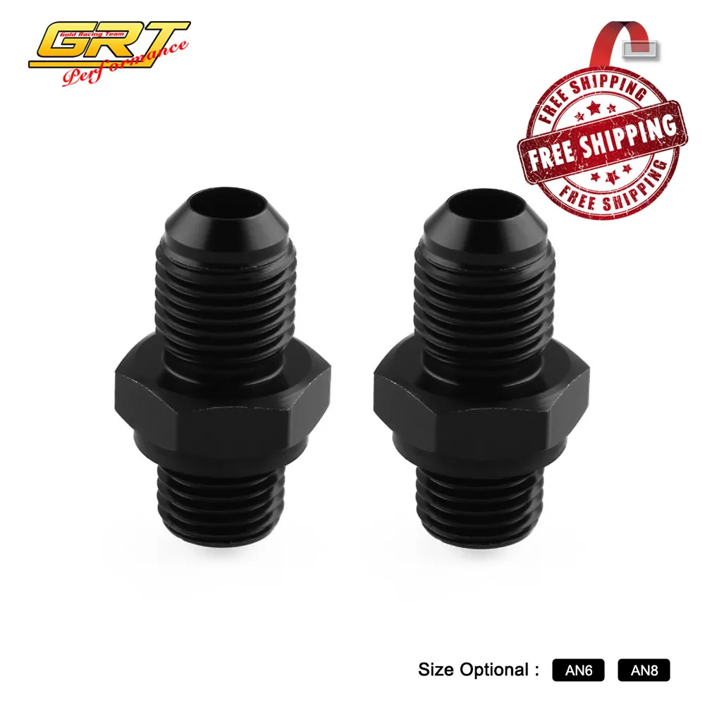 Aluminum 1 Pair AN6/AN8 to 1/4 NPS Straight Adapter Flare Auto Hose