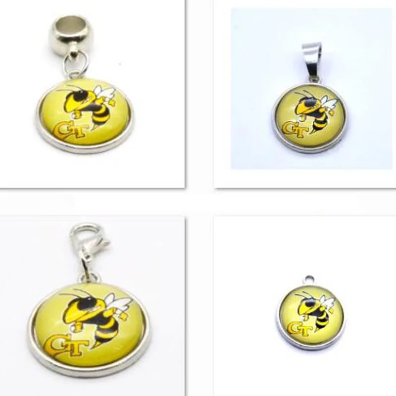 

2018 Fashion Pendant NCAA Georgia Institute of Techn Charm Big Hole Beads Pendant Fit Bracelets Necklaces Jewelry