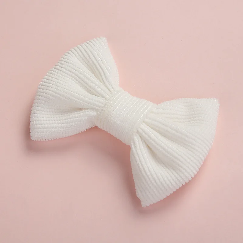 Winter Corduroy BOW Hair Clip or Headband, Hand Tied Bow Nylon Headbands, Baby Shower Gift, Girls Hair Accessories