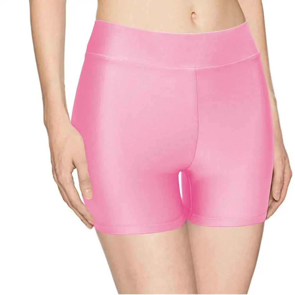 Pink Женские из нейлона и спандекса, с эластичной резинкой на талии стрейч шорты с высокой талией, чтобы помочь формы тела - Цвет: Pink