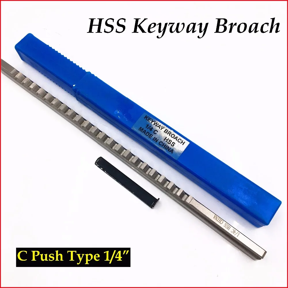 

1/4 C Push-Type Keyway Broach Inch Size HSS Broach Cutting Cutter CNC Machine Tool New