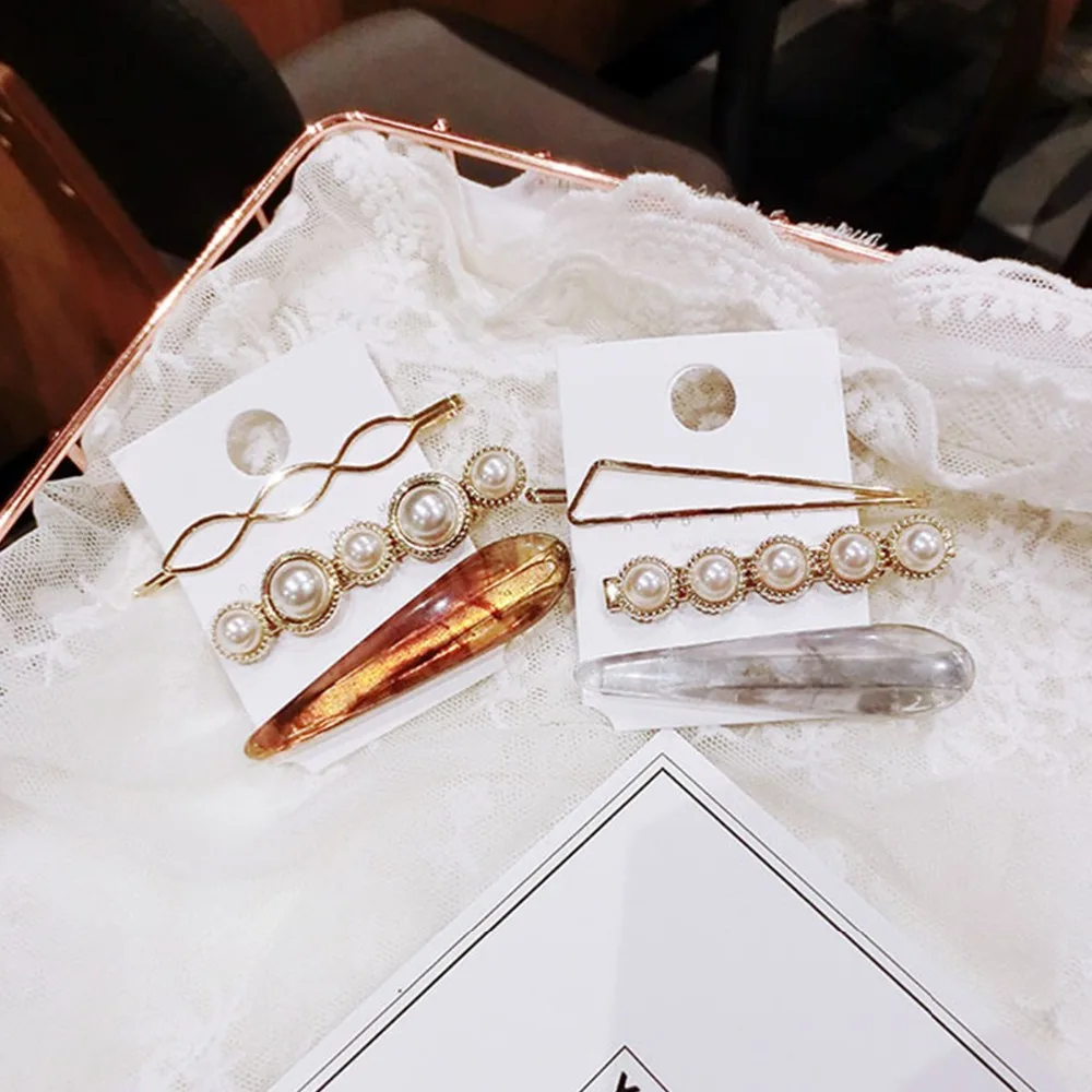 

Hair Accessories Pearls Hair Clips For Women Koren Girls Hairgrip Golden Silver Irregular Hair Barrettes Hairpins Headwear Good