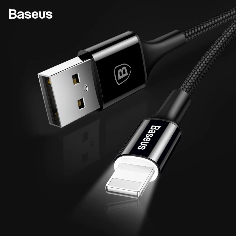 Baseus الإضاءة كابل يو اس بي ل فون X XS ماكس XR 8 7 6 6 s زائد 5 5 S SE باد سريع شحن شاحن البيانات الحبل الهاتف المحمول الكابلات