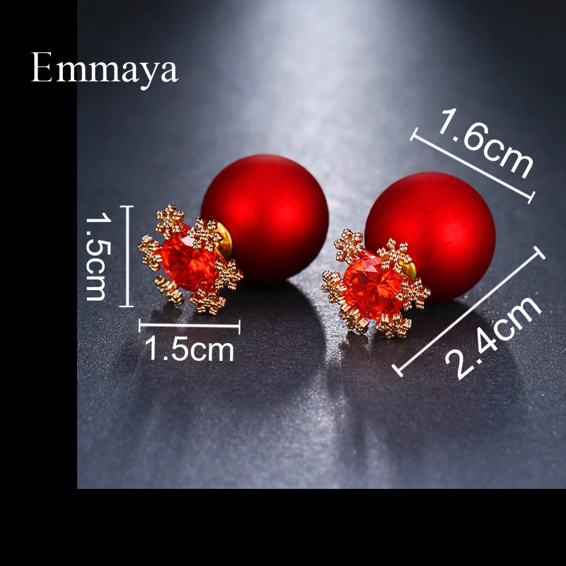 Emmaya модные красные жемчужины 2 способа носить женские циркониевые серьги для