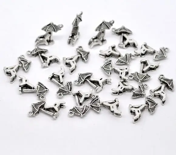DoreenBeads Retail Antique Silver Beach Chair Charm Pendants 18x12mm,sold per pack of 50
