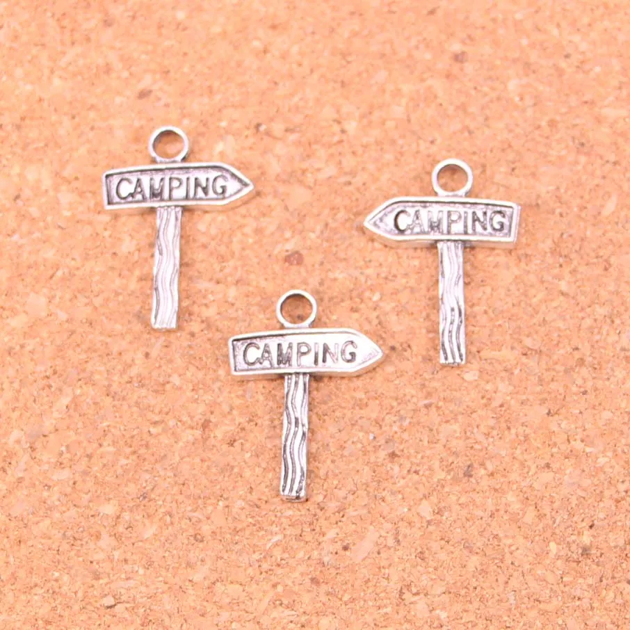

20pcs Tibetan Silver signpost camping Charms for Jewelry Making 22*18mm