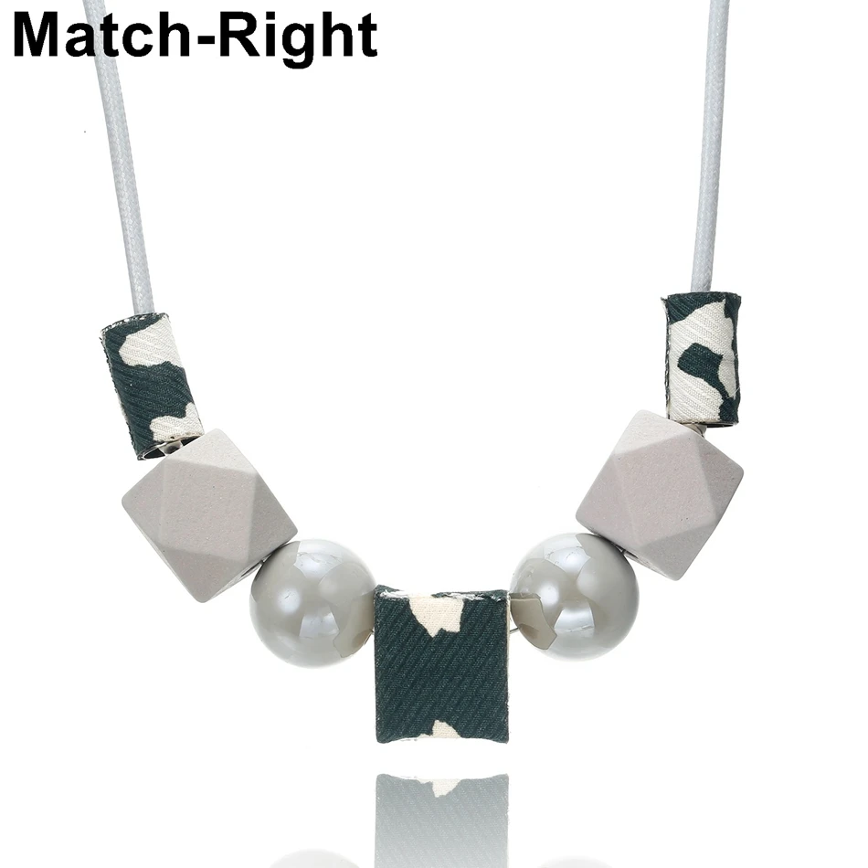 

Minimalist Wood Beads Necklace for Women Camouflage Charm Necklaces & Pendants Women's Jewelry for Gifts Collares Mujer MX089