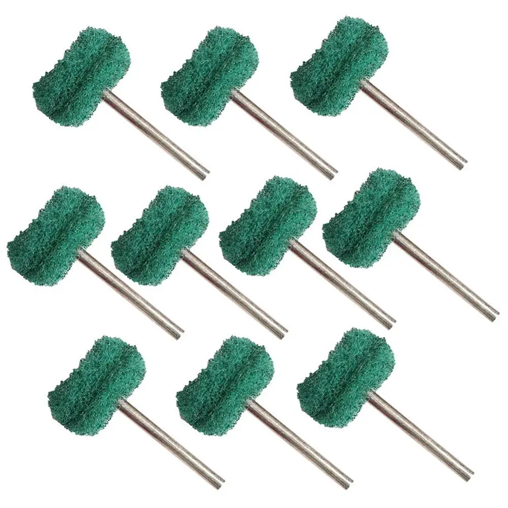 Green P180 10pcs " Шлифовальная шлифовальная Шлифовальная головка из шерстяного войлока абразивное полировочное колесо 2,35/3 мм хвостовик из хлопковой нити Полировочная мини-щетка для Dremel Dril - Цвет: Green P180 10pcs